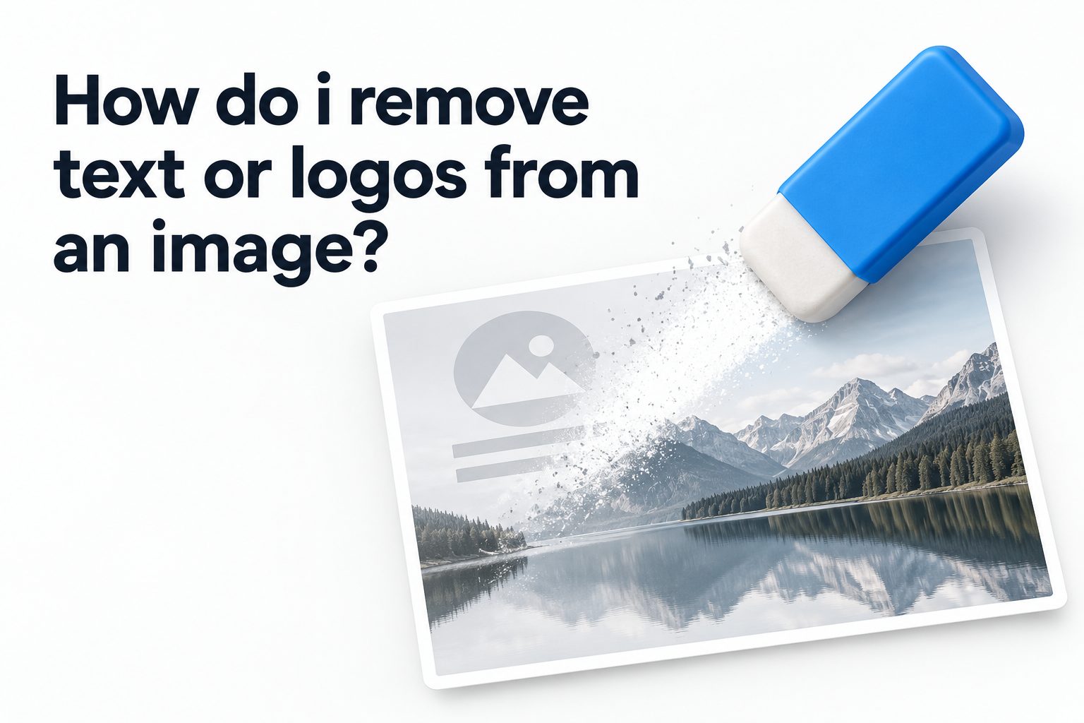 Before-and-after image showing a logo removed from a photograph.